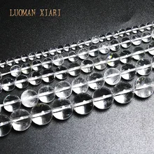 LUOMAN XIARI Redonda Natural Limpar Quartz Stone Beads Para Fazer Jóias DIY Pulseira Material de Colar 4/6/8 /10/12 milímetros Strand 15''
