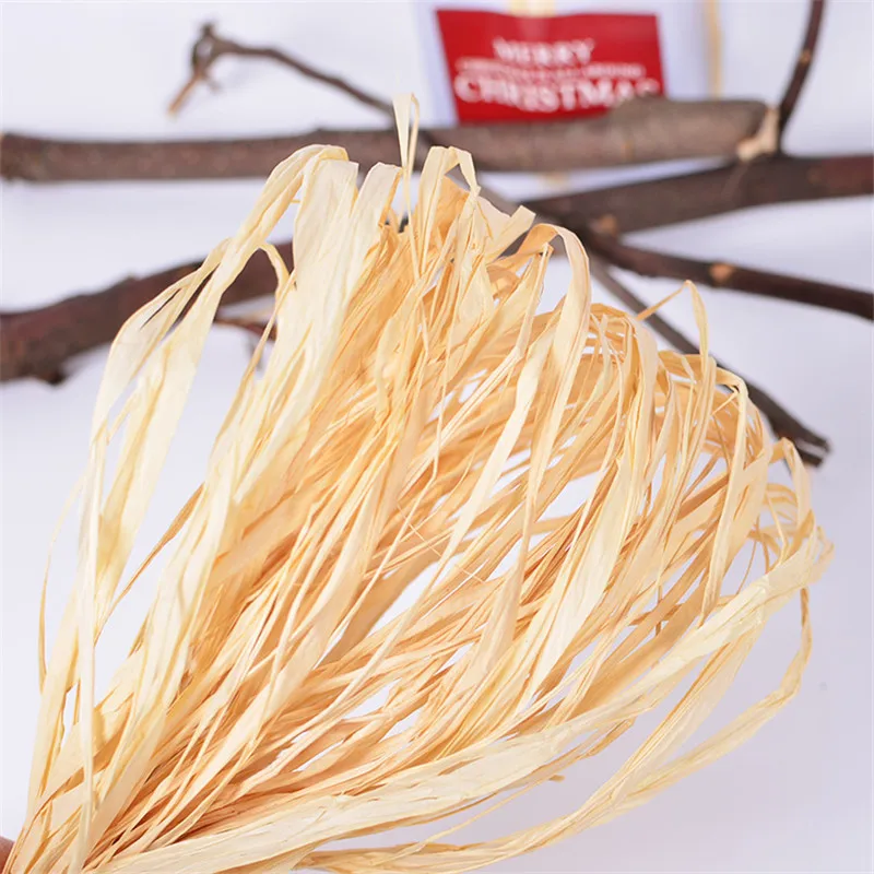 Hot Sale 95cm bag Raffia Natural Rope DIY Crafts Wedding Invitation Gift Packing Rope Natural Raffia Rope SD08 (1)