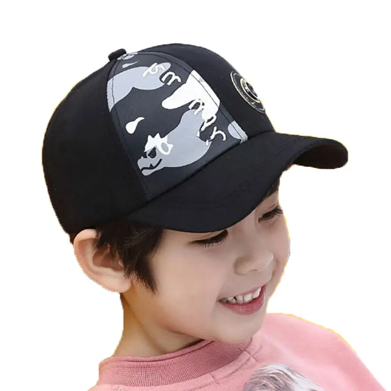 

Child Hats Boy Girl Baseball Hat Cap Kids Print Cotton Cap Unisex Black Adjustable Baseball Cap 2019 Spring Fashion Hats