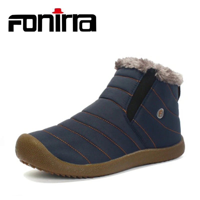 Comprar FONIRRA Venta caliente botas de invierno botas hombres, Color sólido, resbalón en botas de nieve antideslizante Plus tamaño 35 48 impermeable al aire libre botas 913
