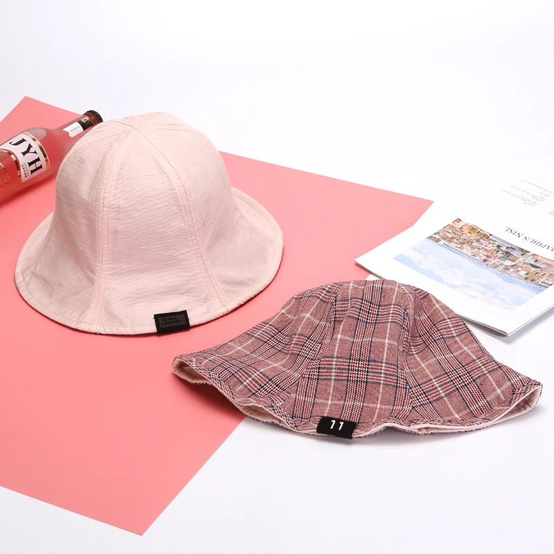 Женские шляпы от солнца, милая девушка, затенение, двухсторонняя Harajuku, Повседневная полосатая цветная Кепка, Женская Повседневная Уличная трендовая Высококачественная Новинка - Цвет: pink
