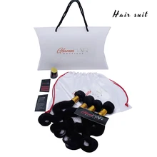 Изготовленные на заказ Виргинские накладные волосы, бумажные бирки, сатиновые пакеты на шнурке, обертывание, пинг-наклейки, ОЕМ, пучок волос, упаковочная коробка