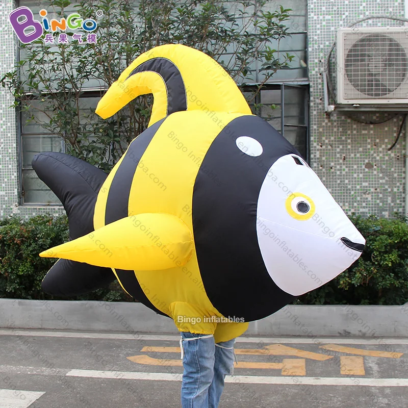 

Personalized 2m length inflatable yellow fish costume / inflatable walking fish mascot / inflatable walking fish balloons toys