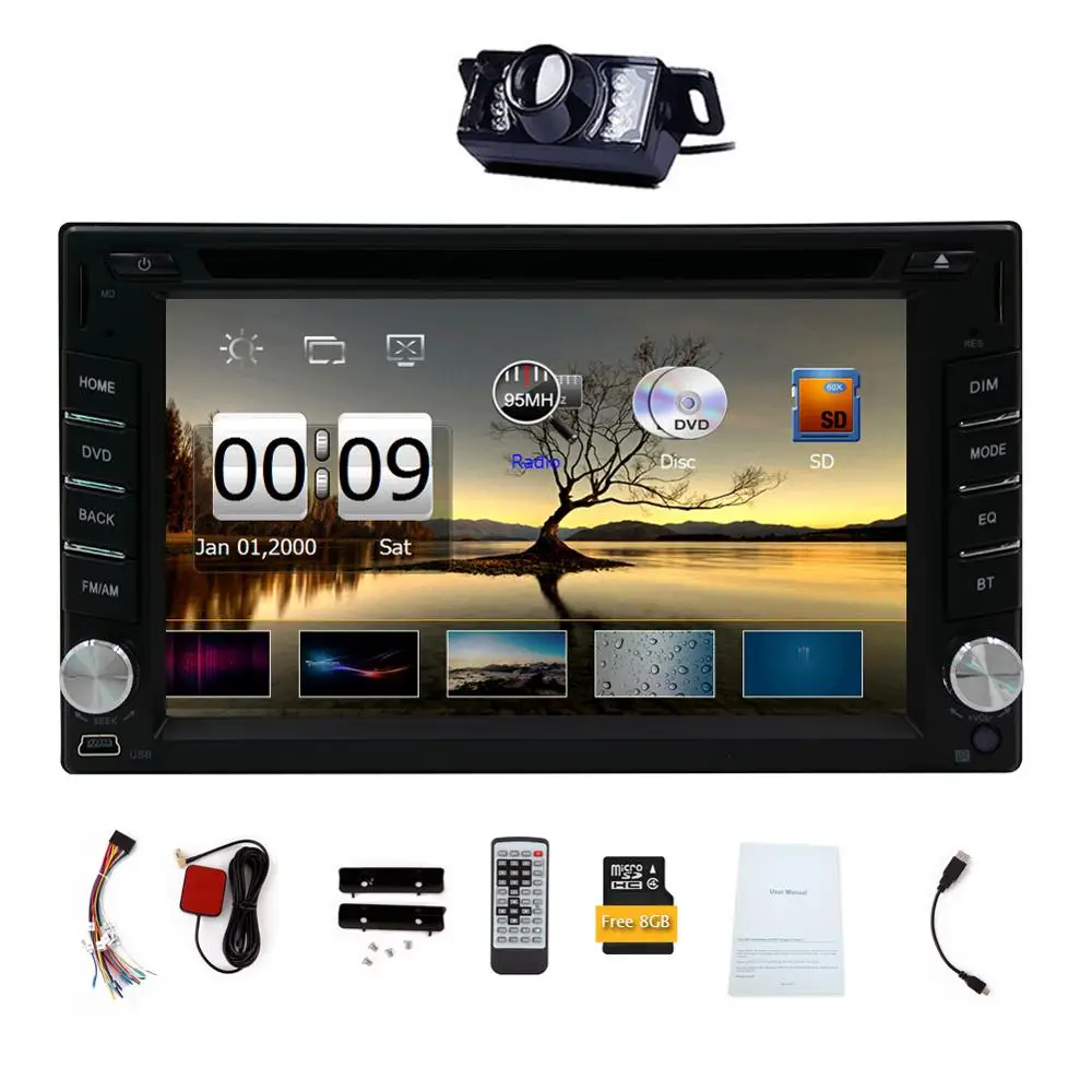 Cheap 2DIN In Dash GPS Navi Car DVD Player Bluetooth Auto Stereo Radio USB+CAMERA 11