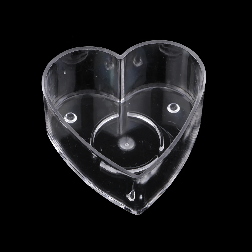 20 Pieces Wedding Gift Supply Love Heart Shaped Tea Light Clear Plastic Cup Holders DIY Candle Making