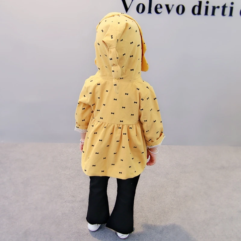 Baby girl Trench Coat In spring and autumn Small bowknot Pure color Outerwear for most fashionable Kids Children (15)