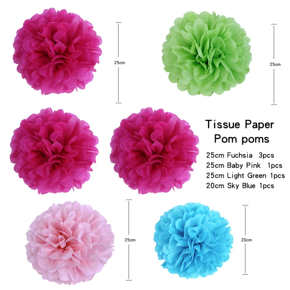 (Pink,Blue) 11pc Honeycomb Decoration Kit Paper Crafts(Pleated Lantern,Honeycombs,Pom Pom Flowers) for Wedding Birthday Party Nursery Decor (11)