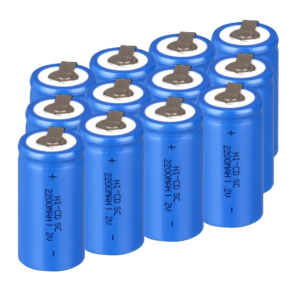 12 pcs SC battery rechargeable SC ni cd subc battery 1.2v SC power bank ...