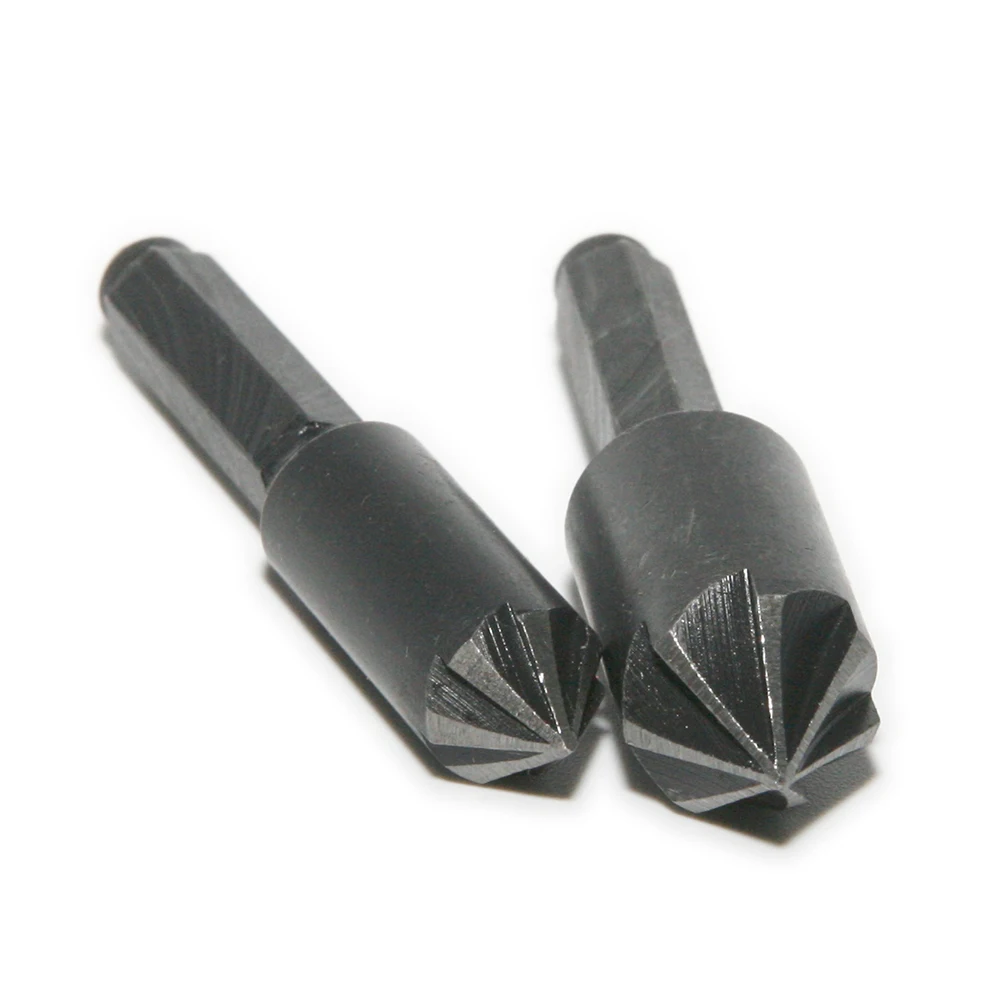 

2Pcs 10mm 13mm Diameter Countersink Drill Bit Chamfer Inch 1/4 Hex Shank Black High Carbon Steel Chamfering Cutter Tool For Wood
