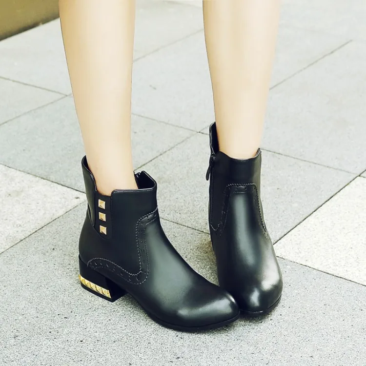 

2017 winter ankle boots for women pointed toe zip female chelsea martin boots black colors ladies shoes free shipping &N2017-1
