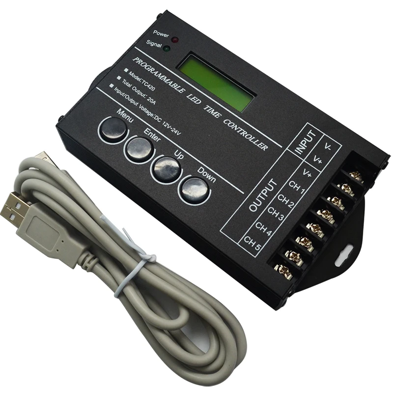 TC420 Программируемый RGB светодиодный контроллер DC12V 24V 5 канальный таймерный диммер