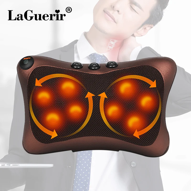 Neck Massager Car Home Cervical Shiatsu Massage Neck Back Waist Body Electric Multifunctional Massage Pillow Cushion