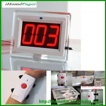 

Catering equipment Beach seaside long distance 30 pcs button 1 display Waterproof push buzzer alarm system