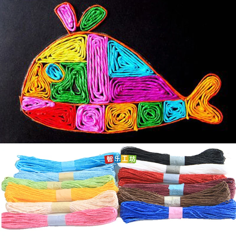 DIY Multicolour Paper Rope Handmade Materials Packaging Rope Cookies