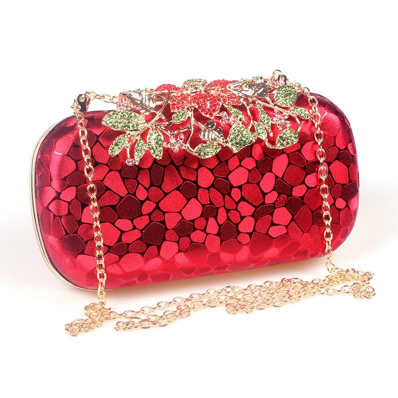 red evening bags clutches