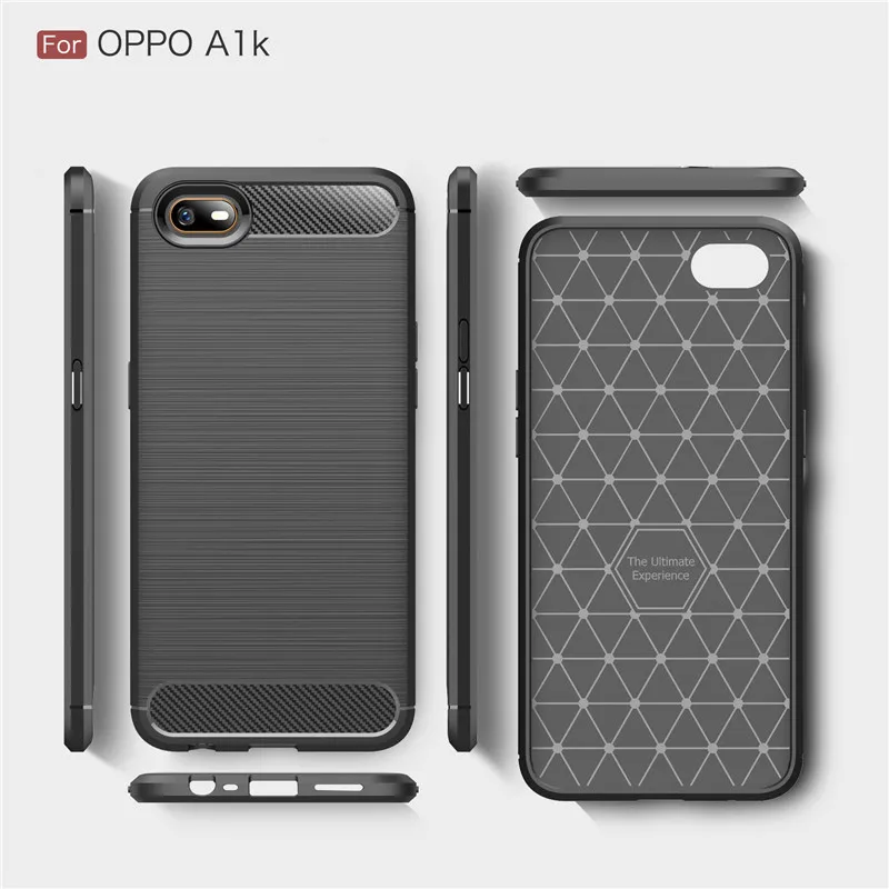 Чехол для телефона из углеродного волокна OPPO A1K чехол мягкого ТПУ задняя крышка