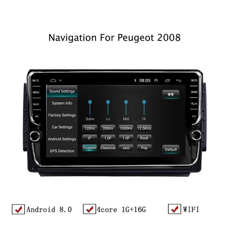 Flash Deal NAVITOPIA 9inch Car Multimedia Player Andriod 8.1 GPS Navigation For Peugeot 2008 Autoradio WiFi USB FM AM 5