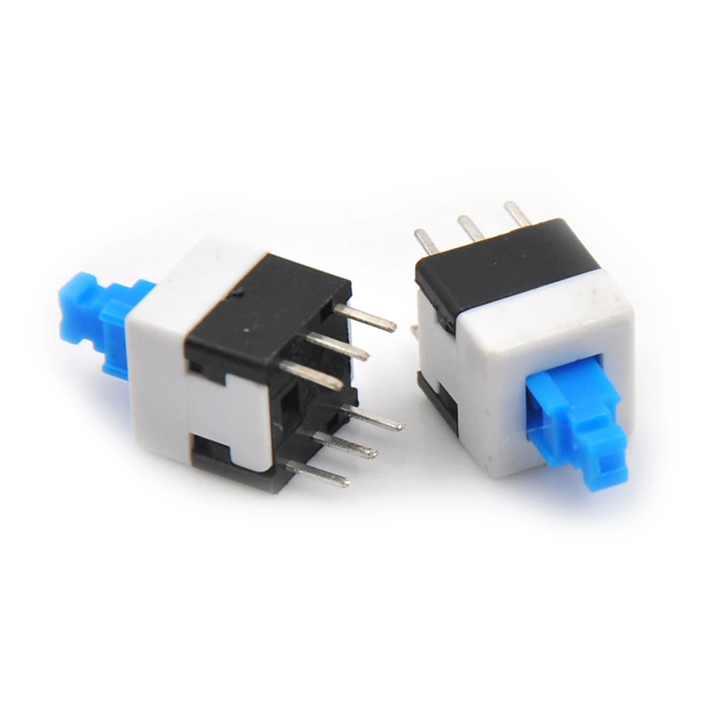 

10PCS/Lot Electronic 8*8mm 6Pin Push Tactile Power Micro Switch Self lock On/Off button Latching switch