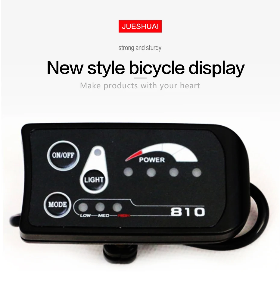Bicicleta elétrica display led 810 painel de