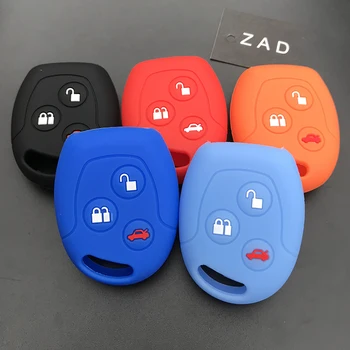

ZAD silicone car key cover case fob holder protect for Ford Focus Mondeo Festiva Fusion Suit Fiesta KA 3button remote key shell