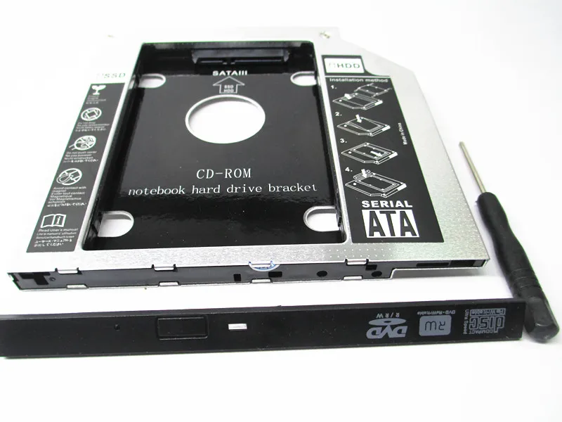 3.0 SATA to SATA 2nd HDD HD 9.5mm Universal Caddy CD/DVD-ROM Bay with LED light hdd enclosure,external hard drive housing