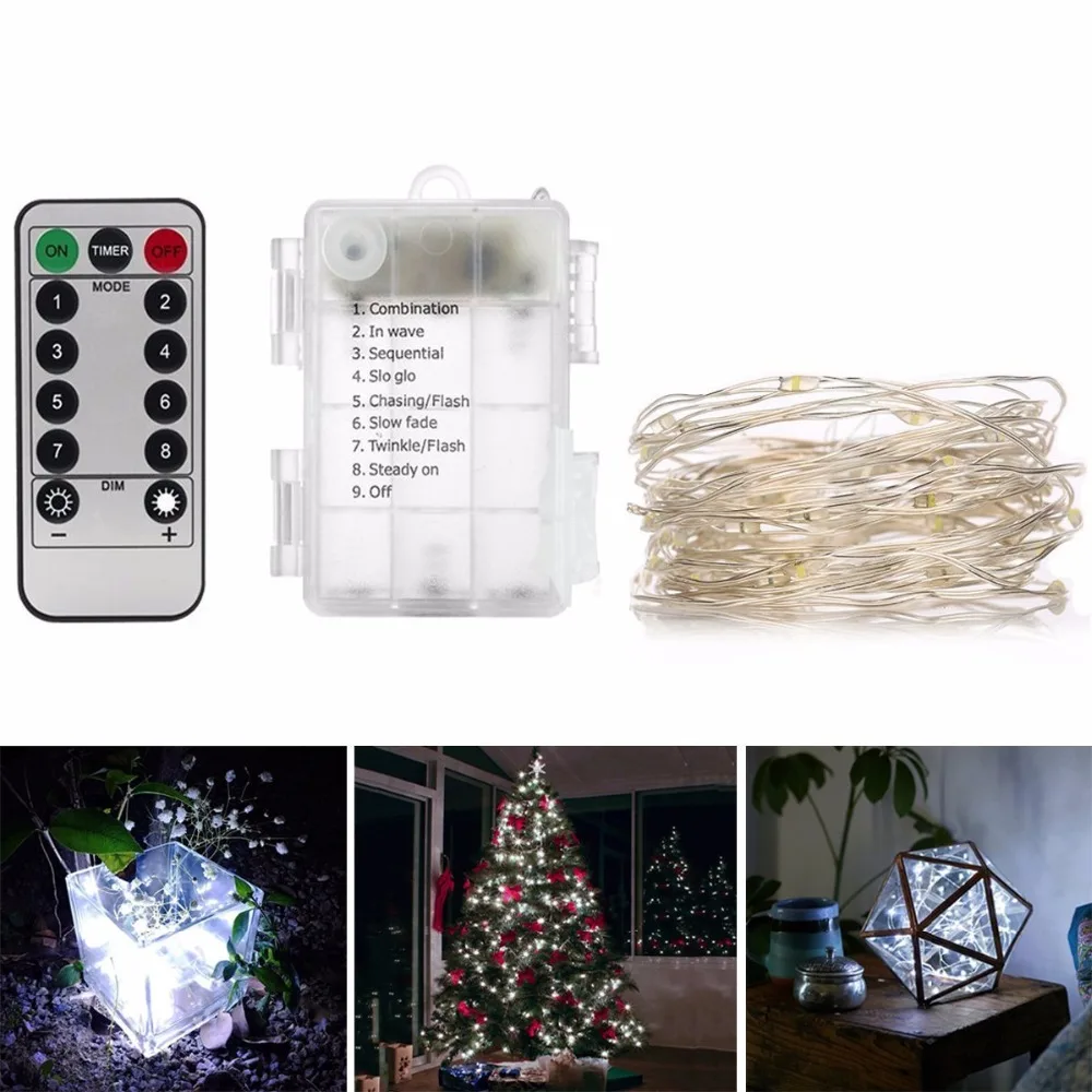 5 M Tiras de luces de LED Fairy batería powerlights con control remoto camping luces LED decoracion Año Nuevo Navidad luz al aire libre luminaria