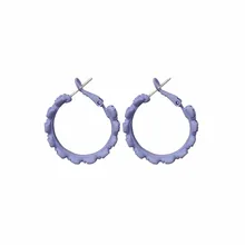 Han edition contracted candy color geometry earrings fashion circle earrings flowers web celebrity ear ring female personality han edition acts the role of candy color round metal earrings