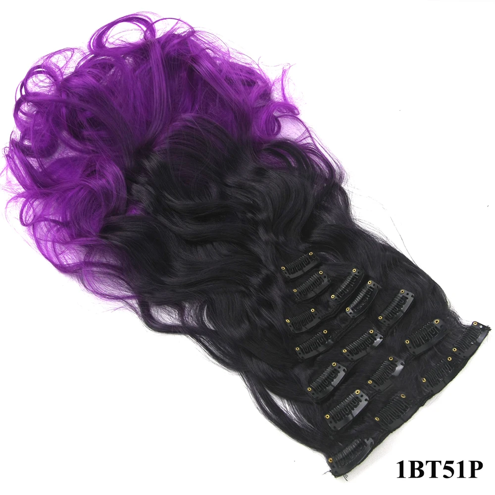 Soowee, длинные волнистые синтетические волосы, термостойкие, черные, розовые, Омбре, волосы на заколках для наращивания, косплей, вечерние волосы, шиньон - Цвет: 4/27HL