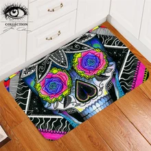 Sugar Skull by Pixie холодный художественный ковер цветочный ковер для ванной красочный коврик с розами Готический коврик для спальни на открытом воздухе 40x60 см