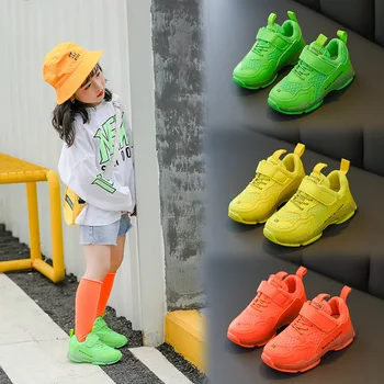 

2019 autumn children's shoes new girls casual candy color sneakers boys breathable sports running shoes