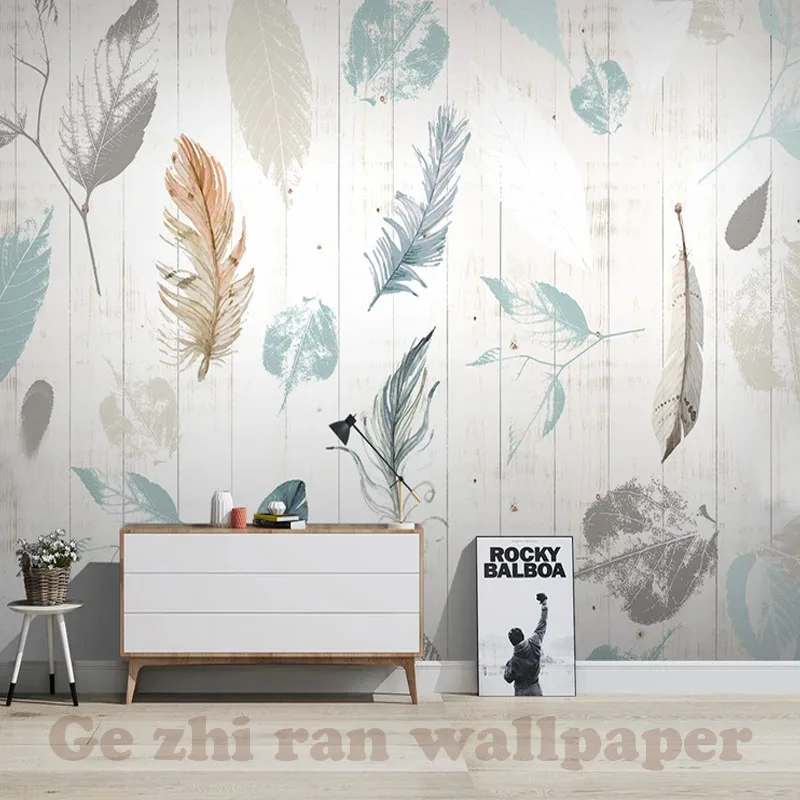 

Custom 3D Mural WallPapers Foliage feathers of Nordic plants Wallpaper Living Room Bedroom TV background Wallpaper Home Decor