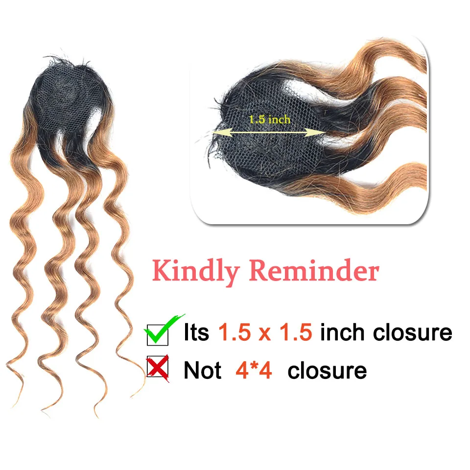 Pinshair глубокая волна Малазийские Волосы 3 пучка с закрытием Ombre 1B 30 коричневые