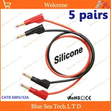5 пар 0.5 м Высокое качество мультиметр Тесты линия с 4 мм Медь покрытая золотом, 13 AWG мягкий силиконовый кабель, CATIII 1kv/32a