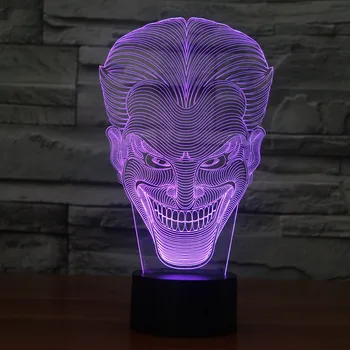 

[Seven Neon]free Shipping Smiley Jack Acrylic 7Colors Desk Lamp 3D Lamp Novelty Led Night Light Millennium Falcon Light
