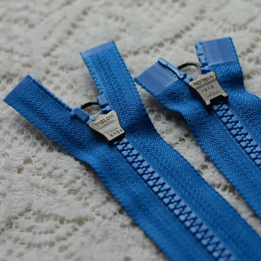 2 Pcs/lot Long Plastic Resin Ykk Zipper Black Coffee Blue Off White Red green Double Open Two-way Fasteners Sewing Accessories