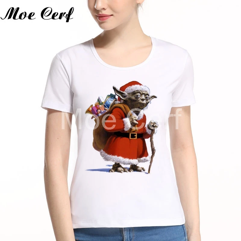 Star Wars Christmas Santa Yoda T-Shirt New Fashion Short Sleeve Funny Tees High Quality Hipster Girl Tops Tee L9-H-36