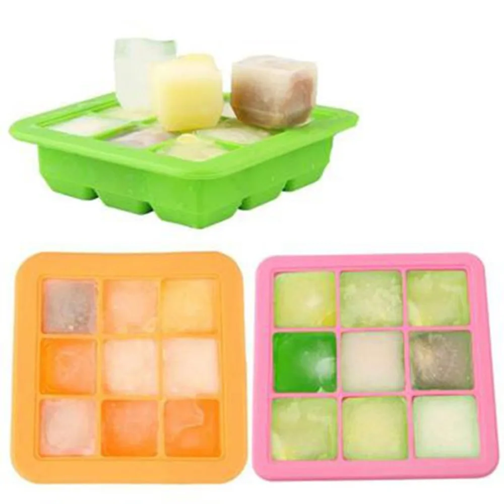 Fácil de limpiar, práctica de silicona de grado de alimentos Chocolate molde de cubo de hielo bandeja congelar molde Bar pudín de La jalea molde de hielo licuadora