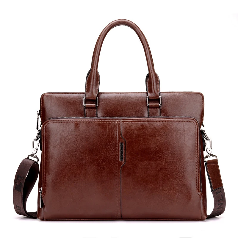 

New Luxury Leather Business Men's Briefcase Lager Male Fashion Shoulder Bag Men Messenger Bag Boy Casual Tote Computer Bag