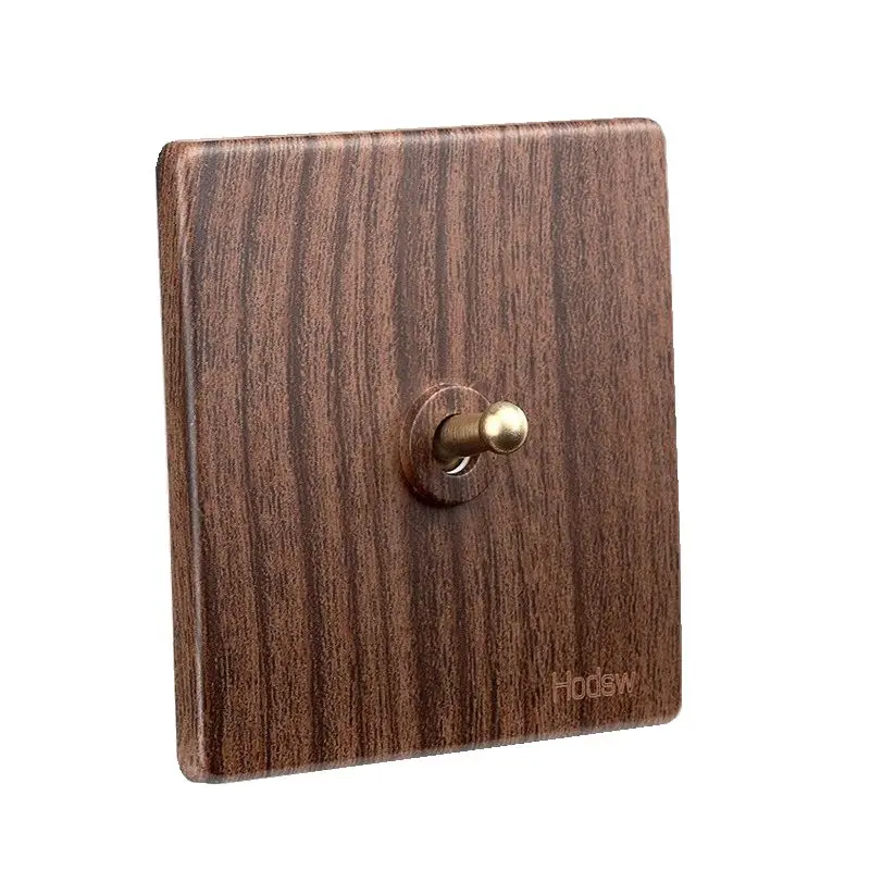 Antique Wall Switch 86 type Retro Wood Color Toggle Switch 1 GANG/ 2 GANG/ 3 GANG/ 4 GANG 86*86mm