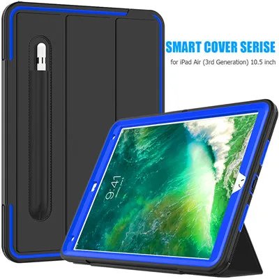 Для iPad Air 3 10,5 чехол Funda модель A2152 карандаш держатель для iPad Pro 10,5 дюймов сверхмощный противоударный полный защитный чехол - Цвет: Deep Blue
