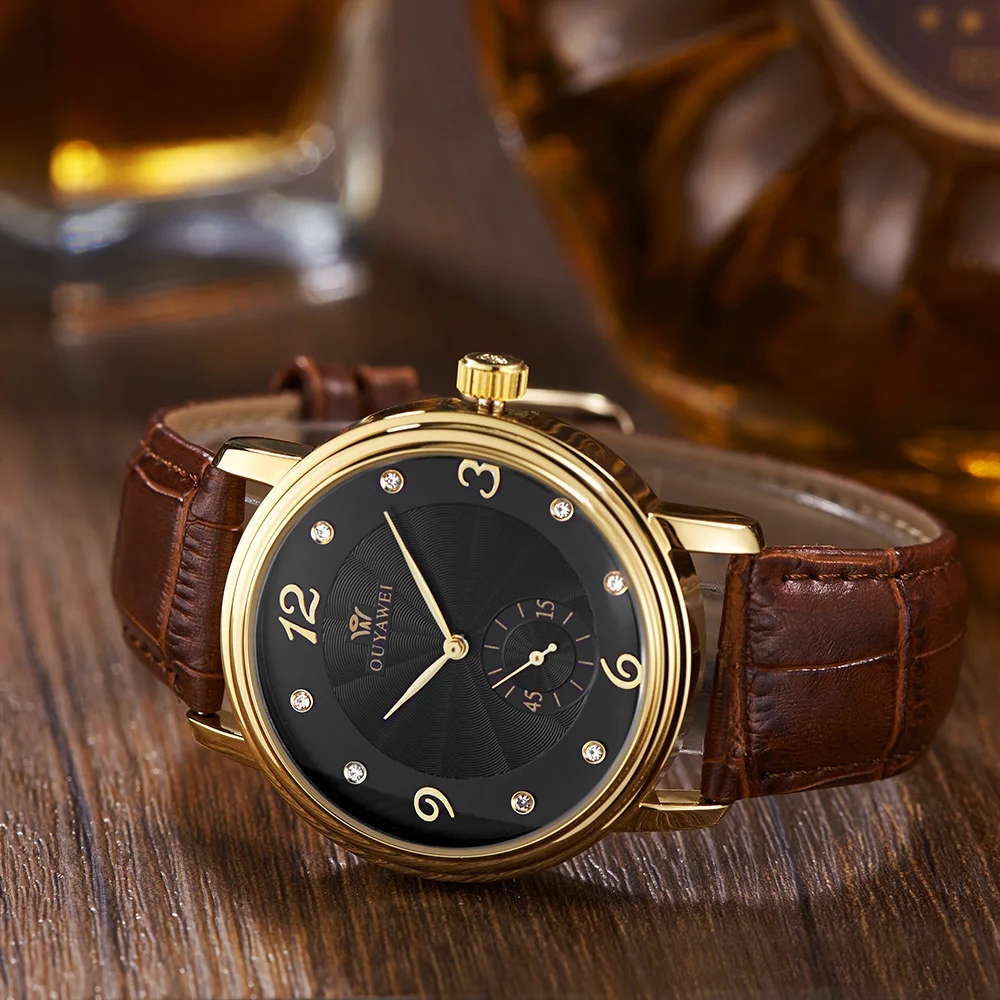Новое поступление OUYAWEI механические часы для мужчин водонепроницаемые мужские наручные часы модные деловые наручные часы Relogio Masculino подарок