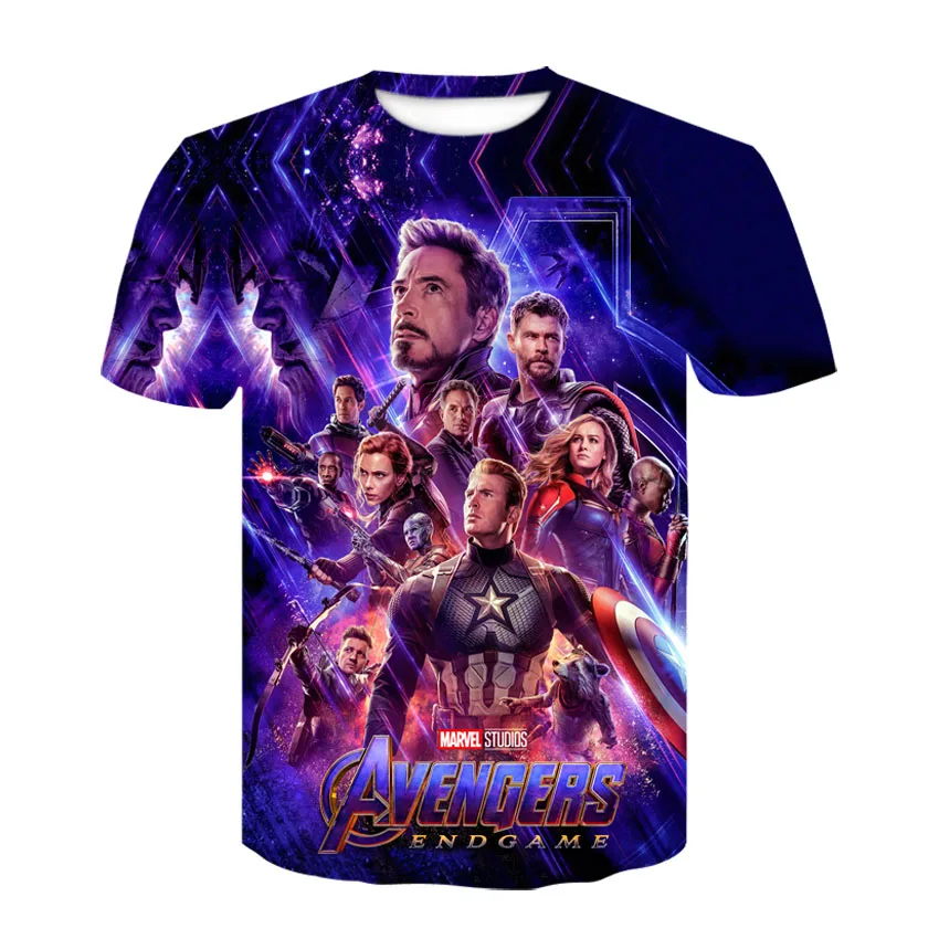 

2019 New design t shirt men/women Avengers Endgame 3D print t-shirts Short sleeve style tshirt tops AS SIZE