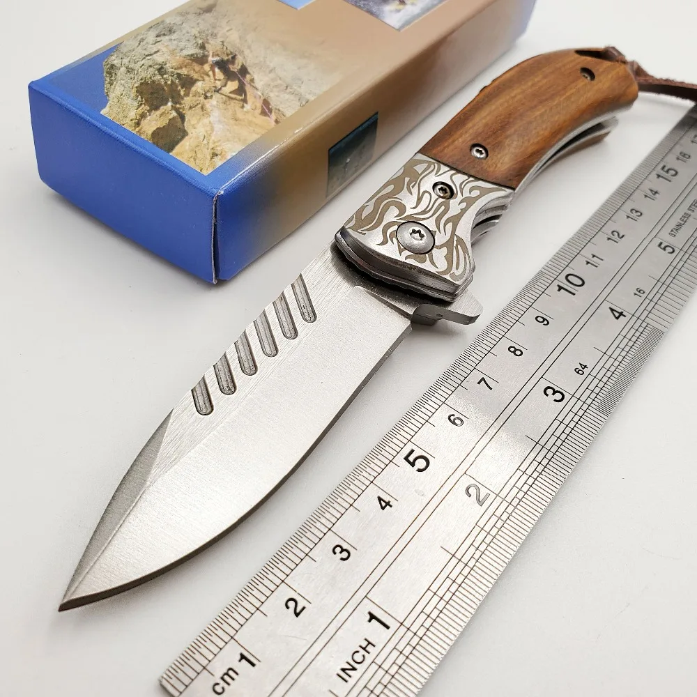

Firefox Folding Knife D2 Blade Wood Handle Pocket EDC Outdoor Camping Survival Tactical Knives Utility Hunting Combat Multi Tool