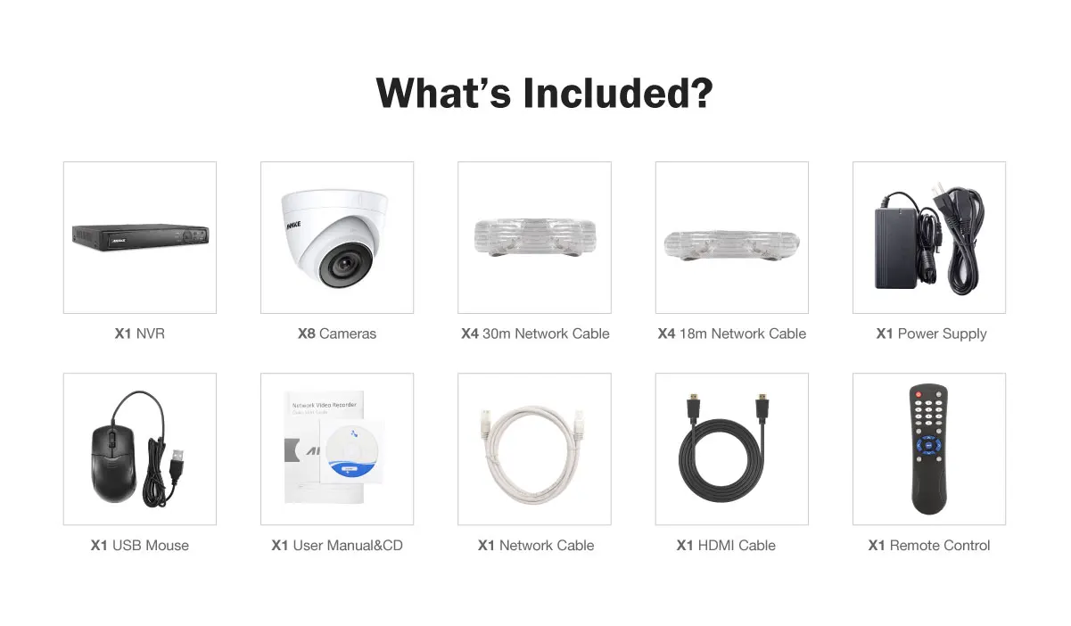 ANNKE 5MP H.265 + Super HD PoE, сетевые видеонаблюдения Системы 8 шт. 4 мм объектив IP67 открытый ip-камеры с питанием по PoE Plug & Play PoE Камера комплект