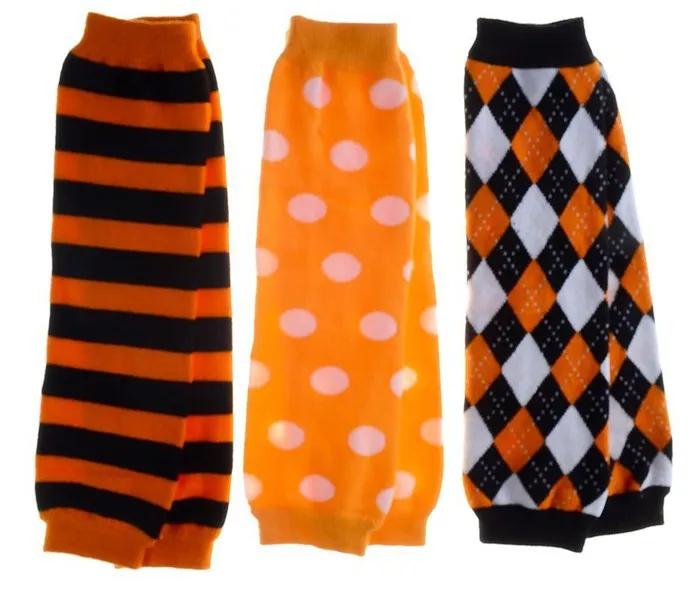 set of 3 halloween leg warmers striped argyle polka dot baby leg warmerleggings baby crawling knee baby girl tights in leg warmers from mother kids on