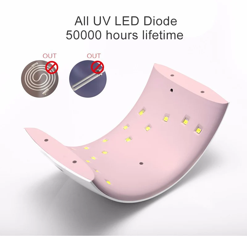 LED 24W Gel Nail Dryer Machine White Light Profession UV Lamp Fit All Nail Polish Art Tools 3