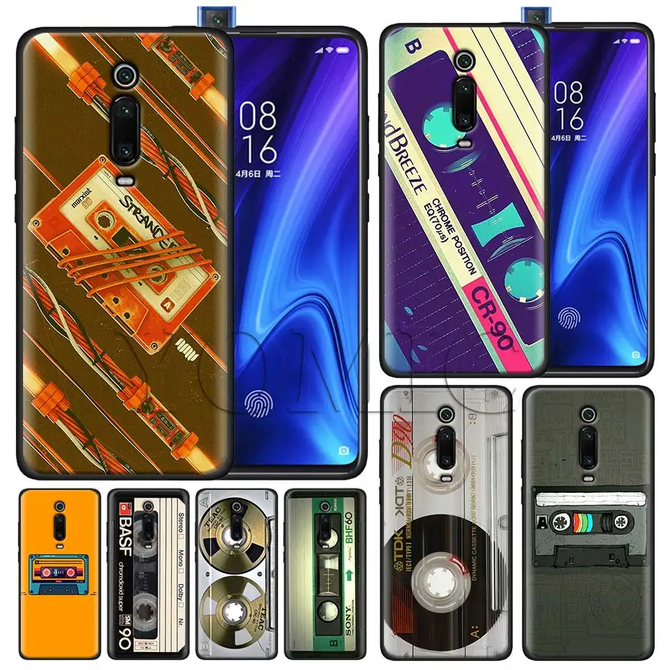 

Classic retro cassette tape Black Case for Xiaomi Redmi Note 7 7s K20 5 6 Pro Redmi 6 6 5 5Plus 4X S2 Y3 Silicone Soft Case