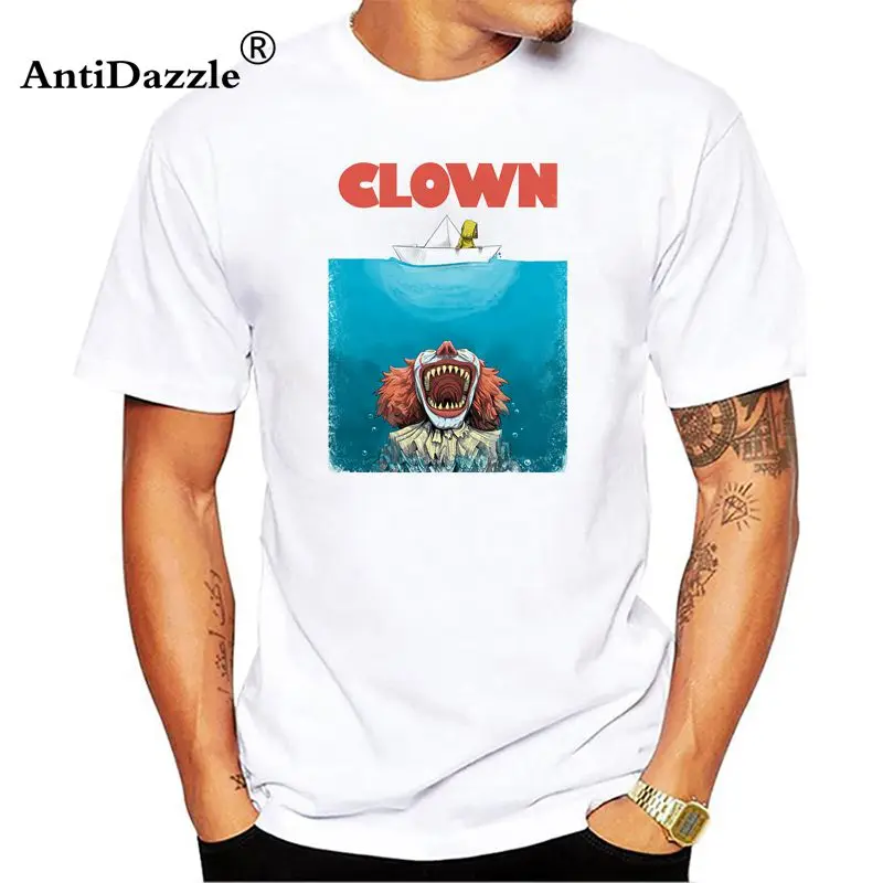 

Antidazzle 2017 IT Movie T Shirt Stephen King Print Joker Funny Tees pennywise Custom Tops clown costume T-shirt Clothing