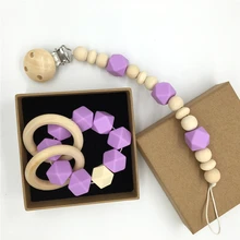 font b Organic b font Wood Montessori Toy Purple Silicone Beads font b Teether b