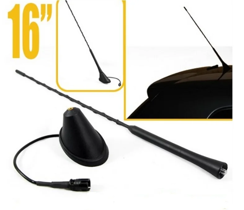 16" Antenna Aerial Radio Roof Mast Whip + Antenna Base For VW Jetta